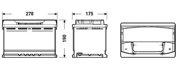 Акумуляторна батарея 77Ah/760A (278x175x190/+R/B13) Premium Exide фото 7