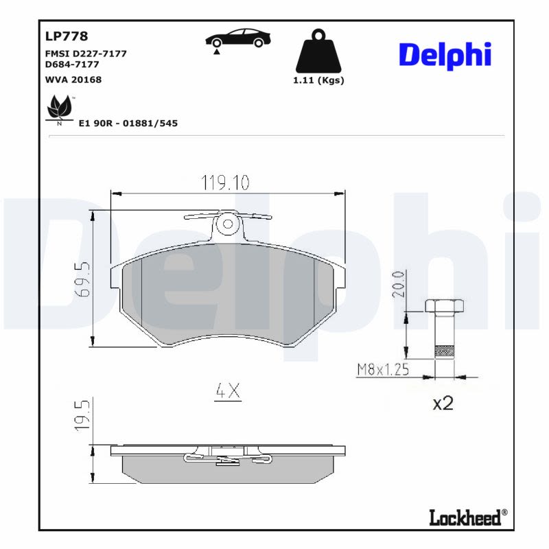 Комплект гальмівних колодок передн , AUDI 100 C3, 80 B2, 80 B3, 80 B4, A4 B5, CABRIOLET B3, CHERY COWIN, TIGGO, SEAT CORDOBA, CORDOBA VARIO, IBIZA II, INCA, TOLEDO I, VW CADDY 1.0-2.9 01.83-10.16 фото 2
