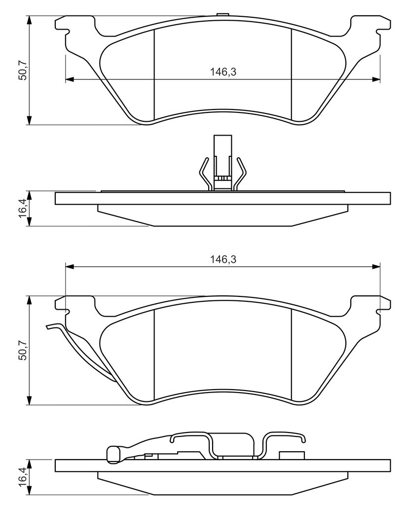 Колодки гальмівні дискові CHRYSLER VOYAGER IV (RG, RS) 2.5 1999.09-2008.12 BOSCH (0 986 424 816) Bosch фото 8