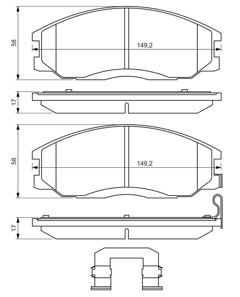 Комплект гальмівних колодок передн , HYUNDAI H-1, H-1 / STAREX, H-1 CARGO, HIGHWAY, SANTA FÉ I, TERRACAN, TRAJET, XG, LADA NIVA TRAVEL, SSANGYONG ACTYON I, ACTYON II 1.5-3.5 10.97- фото 7