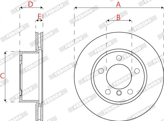 Диск гальмівний BMW 1 (F21) 116 I 2011.12 - 2019.12 FERODO (DDF2196C) Ferodo фото 6