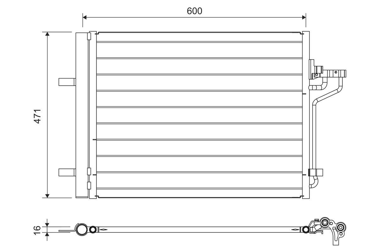 Радіатор кондиціонера (з осушувачем) FORD C-MAX II, FOCUS III, GRAND C-MAX 1.6-2.0D 04.10-02.20 фото 3