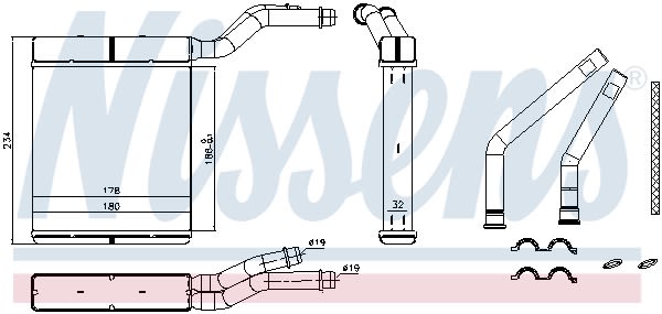 Радіатор пічки FORD FOCUS (04-) ALL MODELS/M/A/AC+/-(07/04-) OE 1253187+ NISSENS (71770) Nissens фото 10