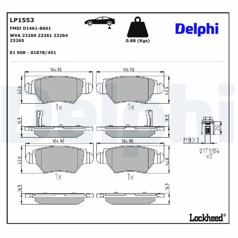 Комплект гальмівних колодок задн , CHEVROLET ASTRA, OPEL ASTRA F, ASTRA F CLASSIC, ASTRA G, ASTRA G CLASSIC, COMBO, COMBO TOUR, CORSA C, ZAFIRA A, ZAFIRA B 1.2-2.2D 03.92- фото 4