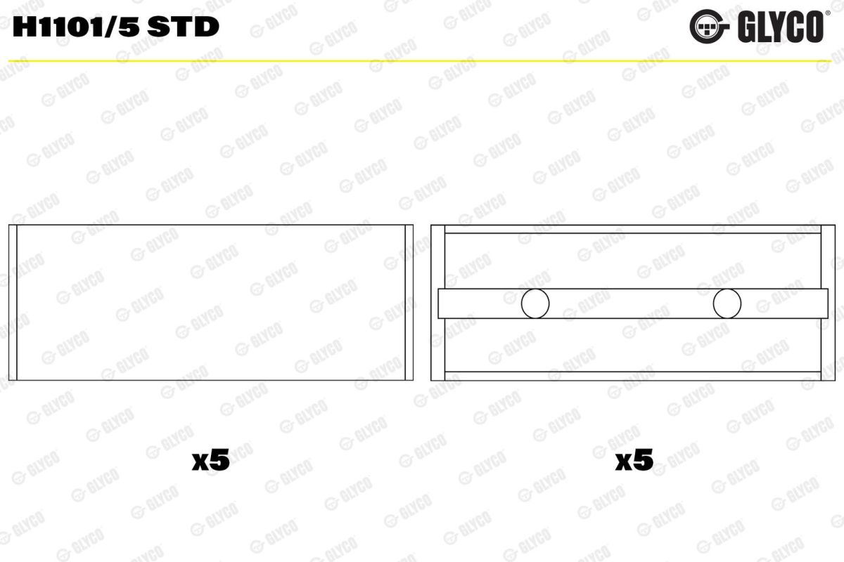 Вкладиші RENAULT 1.6D/1.9D F8M/F8Q/F4R/F4P БЕЗ ЗАМКІВ GLYCO (H1101/5 STD) Glyco фото 4