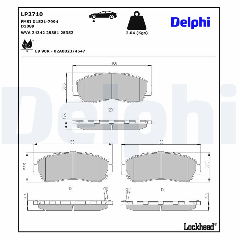 Комплект гальмівних колодок передн , GREAT WALL HOVER H6, HONDA CR-V IV, CR-V V, CR-V VI, CROSSTOUR I, ODYSSEY 1.5-3.5 09.05- фото 4
