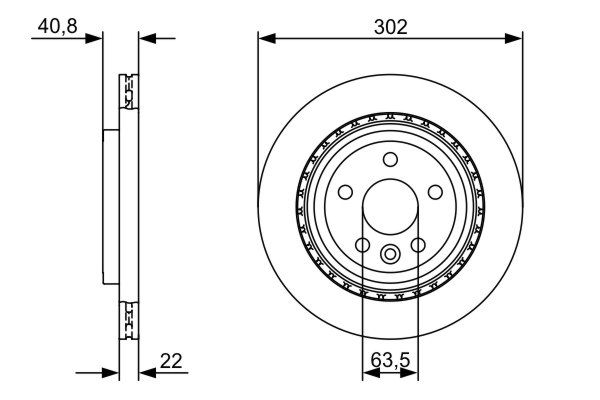 Диск гальмівний ВЕНТИЛ VOLVO XC70 II (136) 2.4 2007.04-2016.12 BOSCH (0 986 479 398) Bosch фото 7