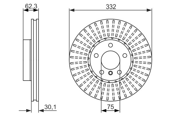 Диск гальмівний ВЕНТИЛ BMW X5 (E70) 3.0 2006.02-2013.07 BOSCH (0 986 479 624) Bosch фото 7
