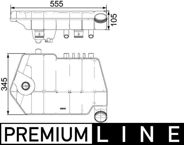 Розширювальний бачок охолоджуючої рідини (без пробки) DAF XF 105, XF 95 MX300-XF355M 01.02- фото 3