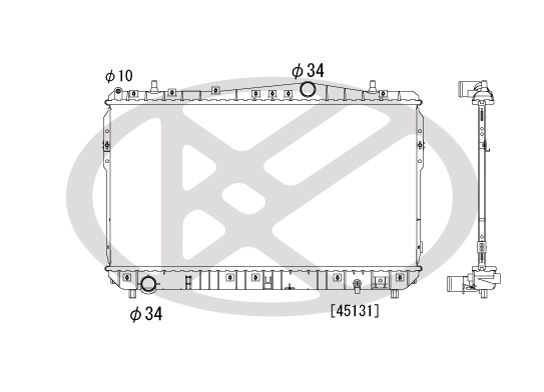 Радіатор двигуна CHEVROLET LACETTI, NUBIRA, OPTRA, DAEWOO LACETTI, NUBIRA 1.4-2.0D 12.00- фото 3