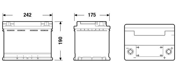 Акумуляторна батарея 62Ah/680A (242x175x190/+R/B13) (Start-Stop AGM) (аналог EK600) Exide фото 8