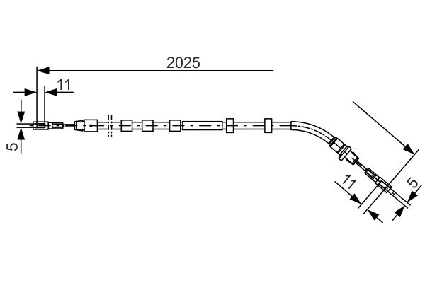 Трос ручного гальма ЗЗАДУ MERCEDES-BENZ ML 270 CDI 11.1999 - 06.2005; ML 320 03.1998 BOSCH (1 987 477 903) Bosch фото 6
