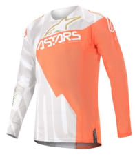 Koszulka off road ALPINESTARS MX TECHSTAR FACTORY METAL kolor biały/fluorescencyjny/pomarańczowy