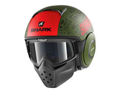 Kask otwarty SHARK DRAK TRIBUTE RM kolor czarny/czerwony/matowy/zielony