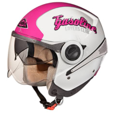 Kask otwarty SMK SIRIUS GASOLINE GL196 kolor biały/różowy