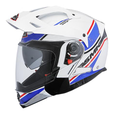 Kask szczękowy SMK HYBRID EVO TIDE GL152 kolor biały/czerwony/niebieski