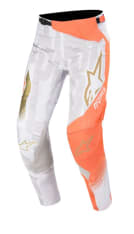 Spodnie cross/enduro ALPINESTARS MX TECHSTAR FACTORY METAL kolor biały/fluorescencyjny/pomarańczowy