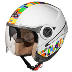 Kask otwarty SMK SIRIUS ART GL149 kolor biały/zielony/żółty