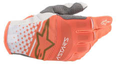 Rękawice off road ALPINESTARS MX TECHSTAR kolor biały/fluorescencyjny/pomarańczowy/złoty