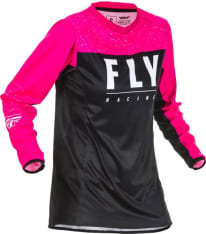 Koszulka off road FLY RACING Women's Lite kolor czarny/fluorescencyjny/różowy