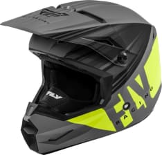 Kask cross/enduro FLY RACING KINETIC K220 ECE kolor czarny/fluorescencyjny/matowy/szary/żółty