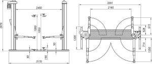 Two-post lift electromechanical lifting capacity: 2500 kg 502 ES - 1