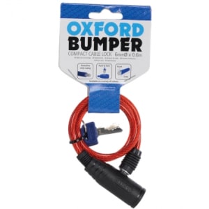 Linka z zapięciem OXFORD Bumper Cable lock kolor czerwony 0,6m x 6mm