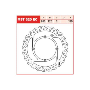 Kočioni disk Sprijeda, fiksni, 260/120/3mm, broj rupa za montažu-4, 6,5/135mm