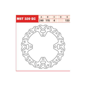 Kočioni disk zadnja, fiksni, 240/115/4mm, broj rupa za montažu-4, 10,5/133mm