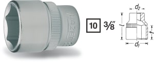 Tubulara Hexagonal 3/8" 15 mm HAZ 880-15 - 1