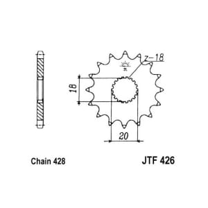 Zębatka przednia stal JT 428 z.11 JTF426,11