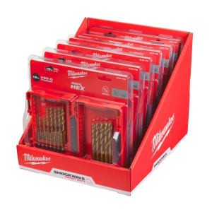 Drill bit, HSS-Tin HEX, impact / roller / spiral, ø 2; 2,5; 3; 4; 4,5; 5,5; 6; 6,5; 7; 8; 8,5; 9; 9,5; 10 mm, cast iron / metal / stainless steel / steel - 19 pcs, 48894760 - 4