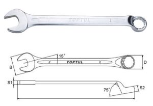 Combination wrench 27mm 12-angle / HEX 0XTAAEN2727 - 1