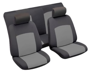 Potahy na sedadla Chatel, přední a zadní, černo-šedé, materiál: polyester