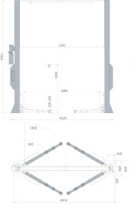 Two-post lift stationary lifting capacity 5000 kg - 1