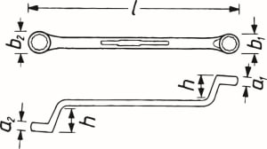 Double-ended ring wrench - offset 27, 32mm 12-angle 630-27X32 - 2