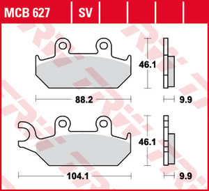 Set disk pločica, kočioni disk MCB627SV TRW sinter-SV, 46,1x88,2x9,9mm