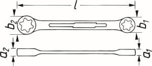 Double-ended ring wrench E20, E24 TORX 609-E20XE24 - 2