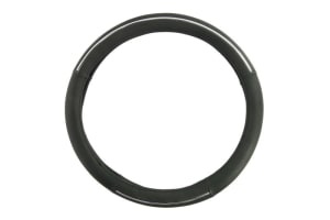 Potah na volant Spa, 100% PVC, 36,5 - 38 cm, černý s chromovým pruhem
