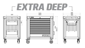 Tool trolley/box with equipment, 735 pcs 773546 - 3