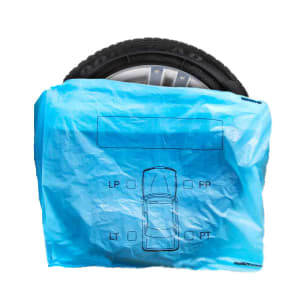 Obal na kola a pneumatiky, 100 x 64 cm, modrý, sada 4 ks