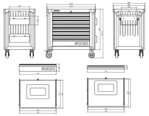 Tool trolley/box with equipment, 735 pcs 773546 - 4