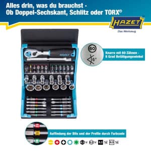 Trusa de scule 1/4" 50buc HAZ 2200SC-2 - 5