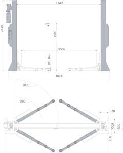 Two-post lift stationary lifting capacity 5000 kg - 1