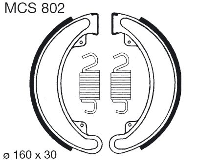 TRW ENGINE COMPONENT sada brzdových čelistí HONDA CB 250G, 360G5, 250K, 400F2 (FOUR), 400F (FOUR) 68-77, CJ 360 T 78-79, TRX 300 4X4, 2X4 88-00