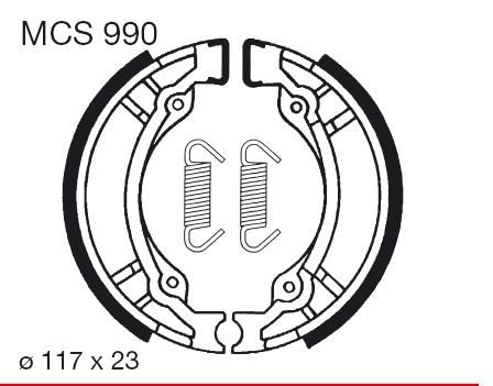 TRW MOTO sada brzdových čelistí PGO BIG 50 S 95-04, COMET 50 91-02, GALAXY 50, 90 92-99, PM-X 50 (SPORT), 110, 50 00-06, PS 50 93, SUPER 50 (BRASIL) 00, SANGYANG/SYM HUSKY 125 96-05, SUZUKI AH 100 (ADDRESS) 95-96, TR 50 S (STREET MAGIC) 98-00, UG 110 (HOK