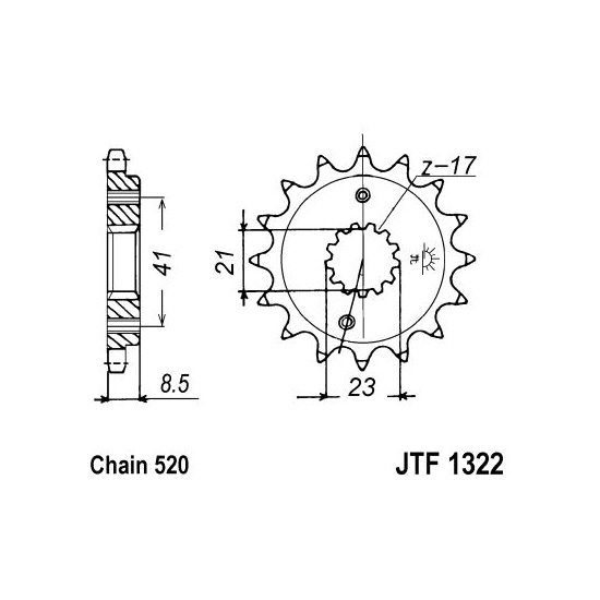 JT SPROCKETS řetězové kolečko HONDA CRM 250 R 91, TRX 400 EX, EX (SPORTTRAX) 99-04, XR 400 R 96-04