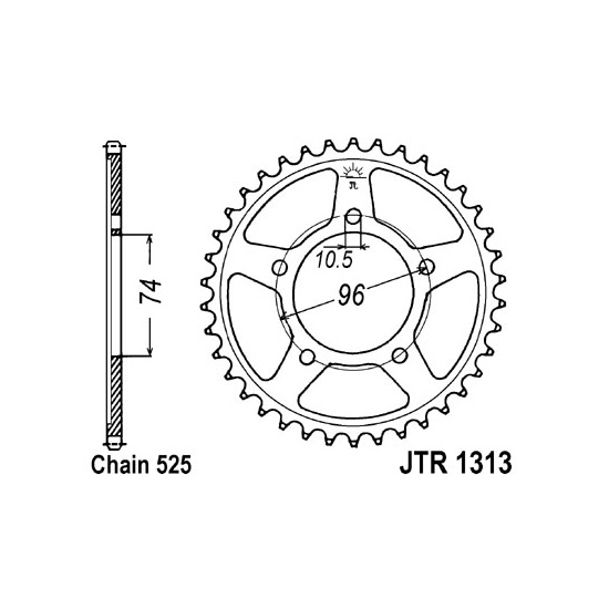 JT SPROCKETS řetězová rozeta HONDA CBR 400 RR (HURRICANE/TRI-ARM) 88-89