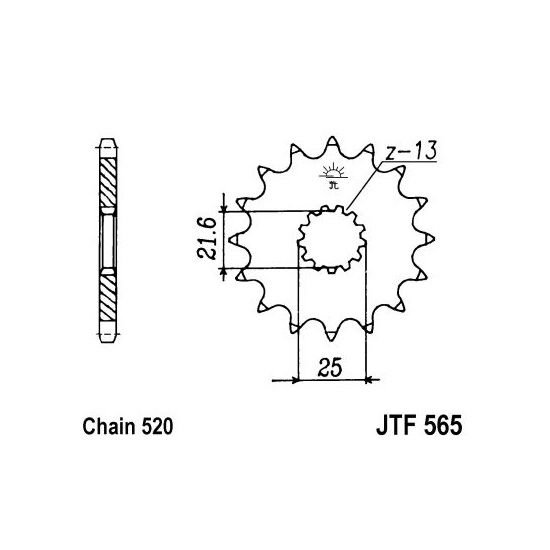 JT SPROCKETS řetězové kolečko KAWASAKI EN 650 (VULCAN) 15-20, ER 650 09-11, ER-6F 650 ABS 06-16, ER-6N 650 ABS 05-15, EX 650 R (NINJA) 06-19, KLE 650 (VERSYS ABS), (VERSYS) 07-18, KLX 300 R 03-07, KX 250 R 99-08, W 800 11-20, Z 650 17-20, SUZUKI GS 500 E