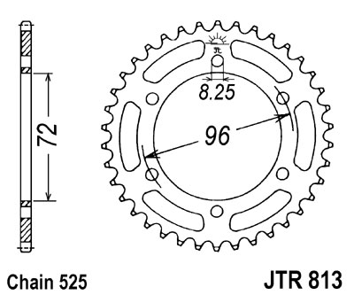 JT SPROCKETS řetězová rozeta SUZUKI TS 250 75-78